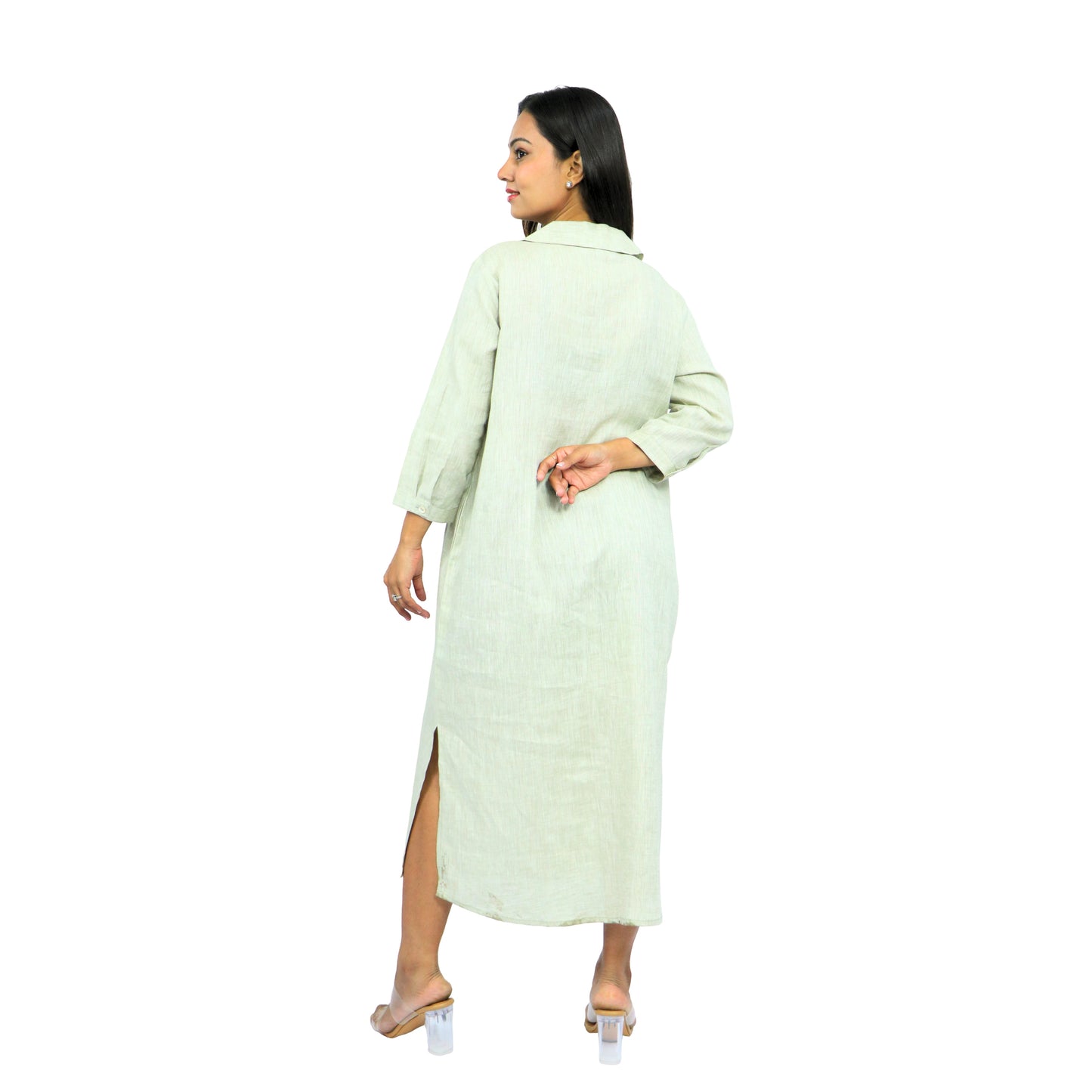 Button-Down Calf Length Dress