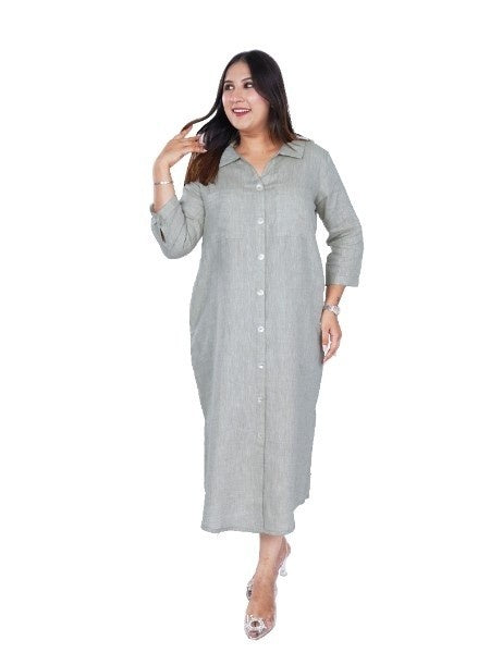 Button-Down Calf Length Dress