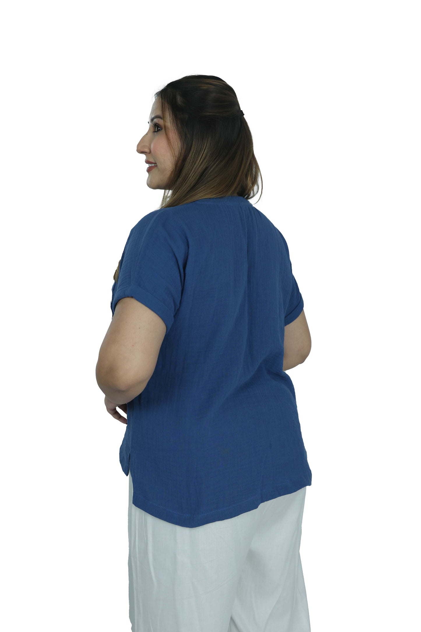 Top with Embroidered Pocket Detail