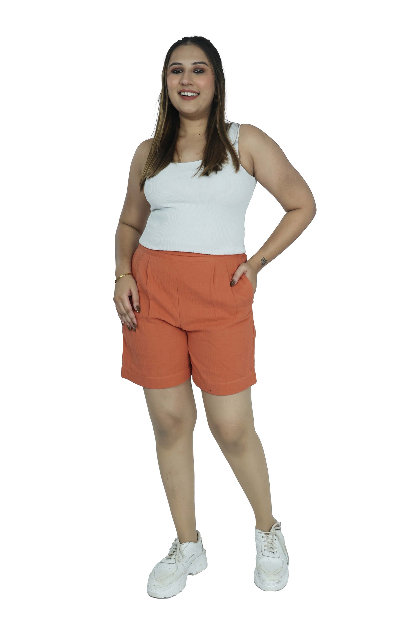 High-Waist Shorts with Side Pockets