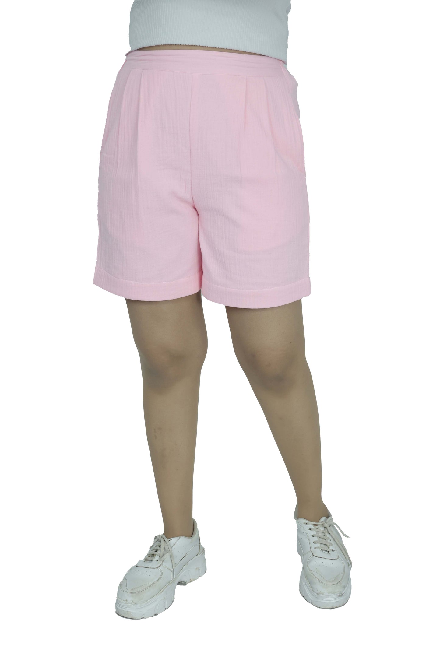 High-Waist Shorts with Side Pockets