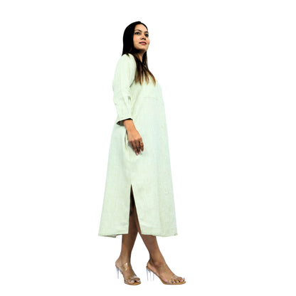 Button-Down Calf Length Dress