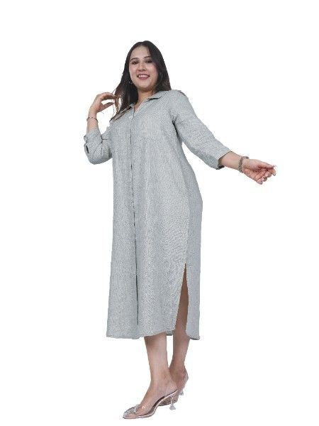 Button-Down Calf Length Dress