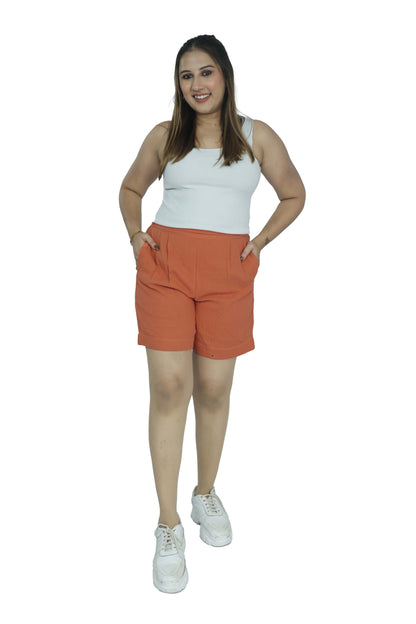 High-Waist Shorts with Side Pockets