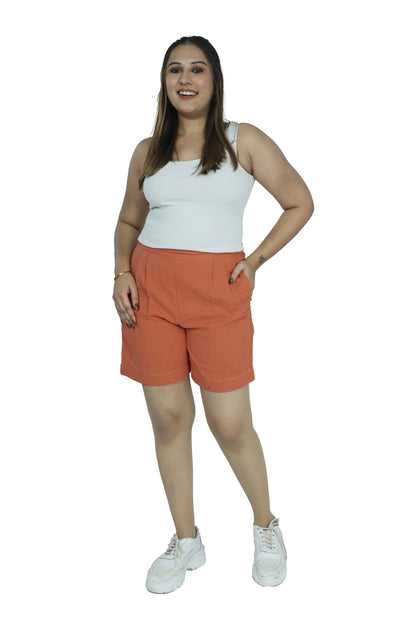 High-Waist Shorts with Side Pockets